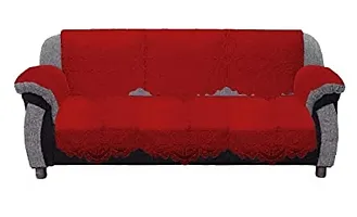 Rudrakash Textile Luxurious Cotton Net Floral Sofa Cover Set of 5 Seater with Arms Soft  Long-Life Fabric Slipcover Pack of 16 Pieces 3 Seater and 2 Seater Sofa Cover Red-thumb2