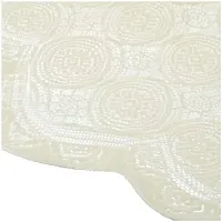 Rudrakash Textile Cotton 5 Seater Sofa Cover Set|Premium Cotton  Geometric Design|6 Pieces Arms Cover Included| Pack of 16 (Cream)-thumb3