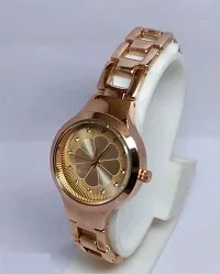 Stylish Golden Analog Stainless Steel Watches For Women-thumb1