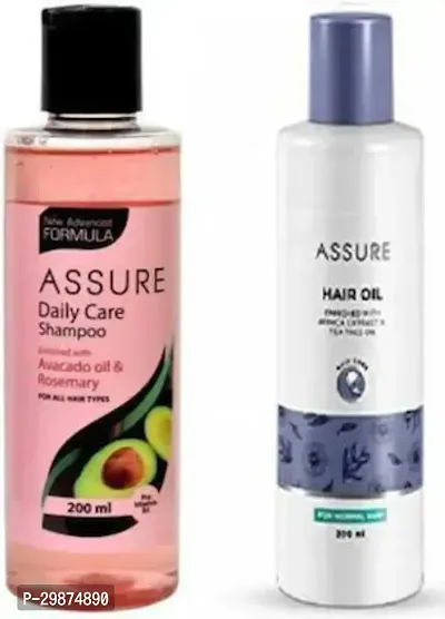 Assure Daily Care Shampoo- 200 ml And Hair Oil Enriched With Arnica Extract And Tea Tree Oil-200 ml, Pack Of 2