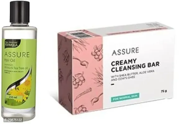 Assure Hair Oil- 200 ml And Creamy Cleaning Bar- 75 G , Pack Of 2