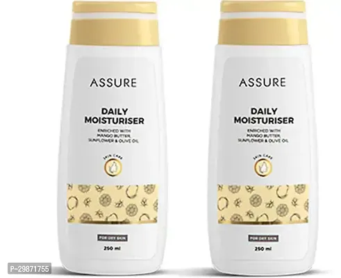 Assure Daily Moisturizer Enriched with Mango Butter, Sunflower Oil And Olive Oil, 250 ml Each, Pack Of 2-thumb0