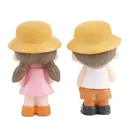 Couple Miniature wearing brown Hat- Best for Gifting, Car Decor and Home Decor, 2 Inch Height-thumb3