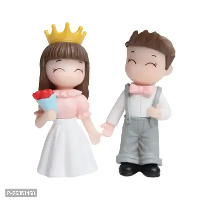 King and Queen Couple Miniature Showpiece- 2.3 Inch Height- Best for Home Decor, Garden Decor, Car Decor and Gifting