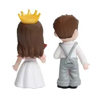 King and Queen Couple Miniature Showpiece- 2.3 Inch Height- Best for Home Decor, Garden Decor, Car Decor and Gifting-thumb1