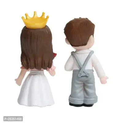 King and Queen Couple Miniature Showpiece- 2.3 Inch Height- Best for Home Decor, Garden Decor, Car Decor and Gifting-thumb2