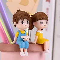 Cute Couple Miniature showpiece Reading Book on Bench- Best for Gifting, Car Decor and Home Decor- 2.5 inch height-thumb3