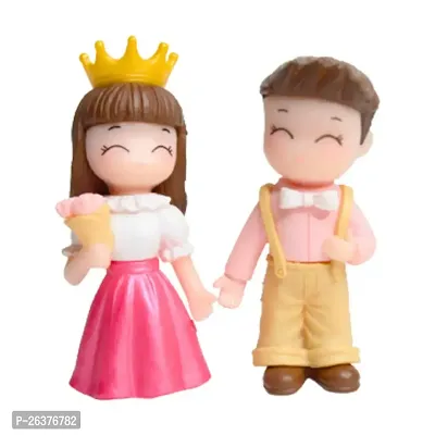 King and Queen Couple Miniature Showpiece- 2.3 Inch Height- Best for Home Decor, Garden Decor and Gifting