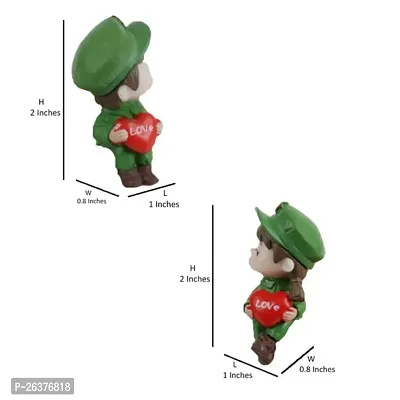 Cute Army Couple Miniature Showpiece- Best for Home Decoe, Garden Decor and Gifting-thumb3