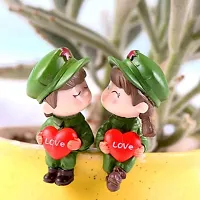 Cute Army Couple Miniature Showpiece- Best for Home Decoe, Garden Decor and Gifting-thumb4