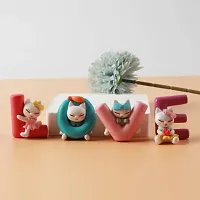 Cat Love Miniature Showpiece- Best for Gifting, Home Decor and Car Decor - Small 4 Letter of LOVE-thumb1