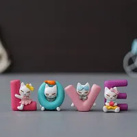 Cat Love Miniature Showpiece- Best for Gifting, Home Decor and Car Decor - Small 4 Letter of LOVE-thumb3