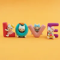 Cat Love Miniature Showpiece- Best for Gifting, Home Decor and Car Decor - Small 4 Letter of LOVE-thumb4