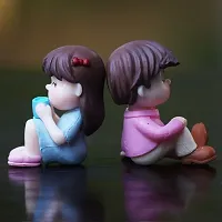 Cute Couple Miniature Showpiece Sitting in Garden- Best for Gifting, Home Decor and Garden Decor- 1.5 inch height-thumb2