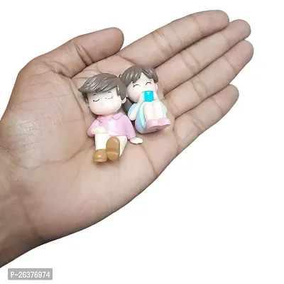 Cute Couple Miniature Showpiece Sitting in Garden- Best for Gifting, Home Decor and Garden Decor- 1.5 inch height-thumb4