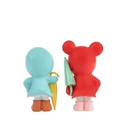 Cute Couple with Umbrella and Rain Coat- Best for Gifting, Car Decor and Home Decor (2.5 Inch Height)-thumb1