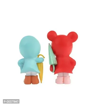 Cute Couple with Umbrella and Rain Coat- Best for Gifting, Car Decor and Home Decor (2.5 Inch Height)-thumb2