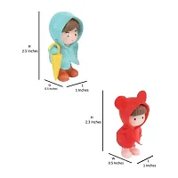 Cute Couple with Umbrella and Rain Coat- Best for Gifting, Car Decor and Home Decor (2.5 Inch Height)-thumb2