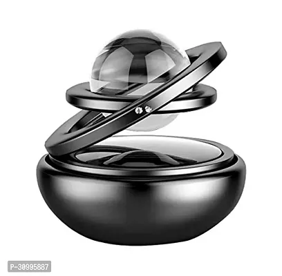 Metal Body Solar Powered Rotating Black Solar Crystal Car Air Freshener-thumb0