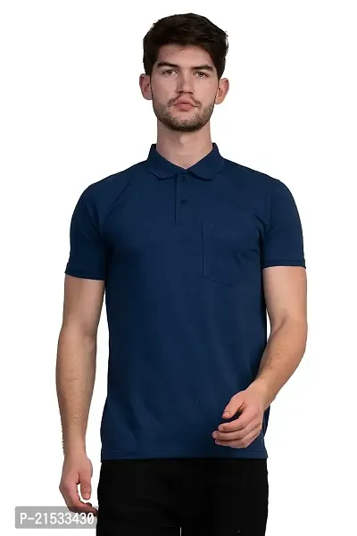 COLDPLAY Solid Men Polo Neck Denim T-Shirt