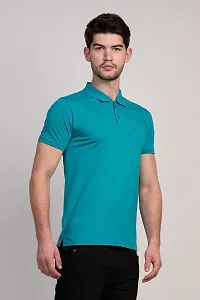 COLDPLAY Solid Men Polo Neck Z-Green T-Shirt-thumb1