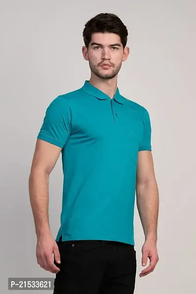 COLDPLAY Solid Men Polo Neck Z-Green T-Shirt-thumb2