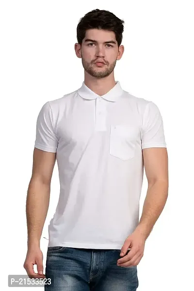 COLDPLAY Solid Men Polo Neck White T-Shirt