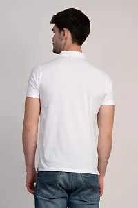 COLDPLAY Solid Men Polo Neck White T-Shirt-thumb2