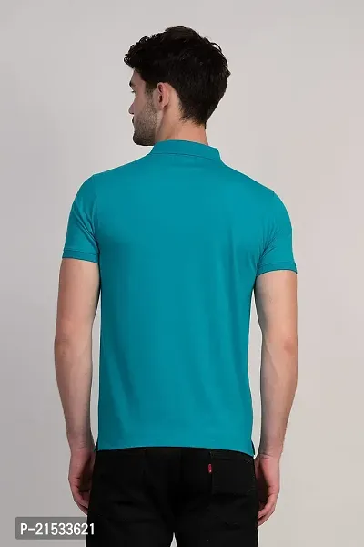 COLDPLAY Solid Men Polo Neck Z-Green T-Shirt-thumb3