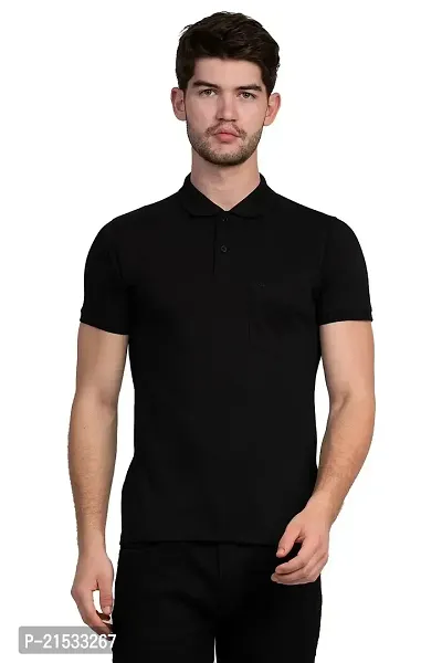 COLDPLAY Solid Men Polo Neck Air Force T-Shirt