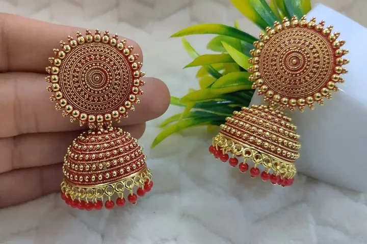 Partywear Alloy Jhumka Earrings for Women