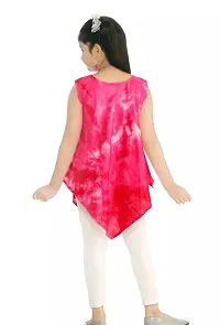 Fabulous Pink Rayon Printed Top With Bottom For Girls-thumb1