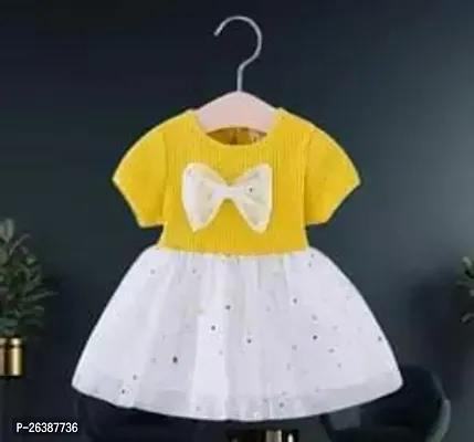 Stylish Yellow Net Frocks For Girl