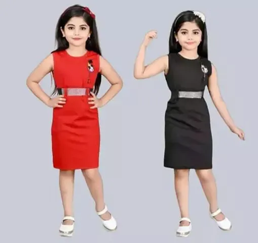 Stylish Crepe Bodycon Drees For Girl Pack Of 2