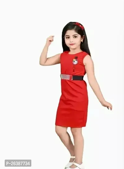 Stylish Red Cotton Blend Bodycon Drees For Girl-thumb2