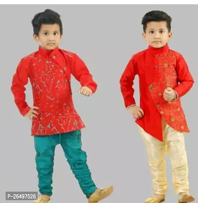 Stylish Crepe Ethnic Wear Kurta Sets For Boys Pack Of 2-thumb0