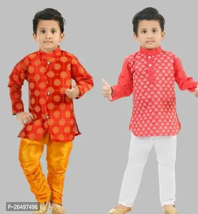 Stylish Crepe Ethnic Wear Kurta Sets For Boys Pack Of 2-thumb0