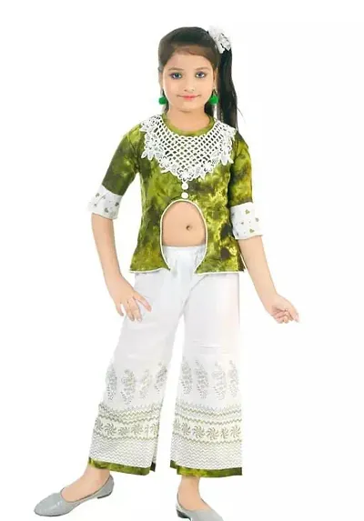 Fabulous Rayon Top With Bottom For Girls