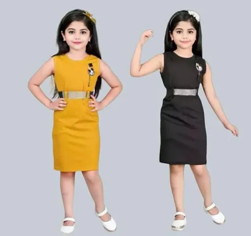 Stylish Crepe Bodycon Drees For Girl Pack Of 2