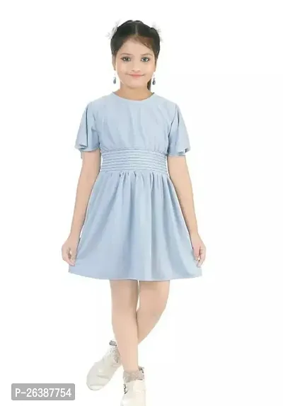 Stylish Blue Cotton Blend Frocks For Girl
