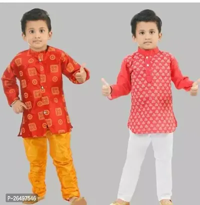 Stylish Crepe Ethnic Wear Kurta Sets For Boys Pack Of 2