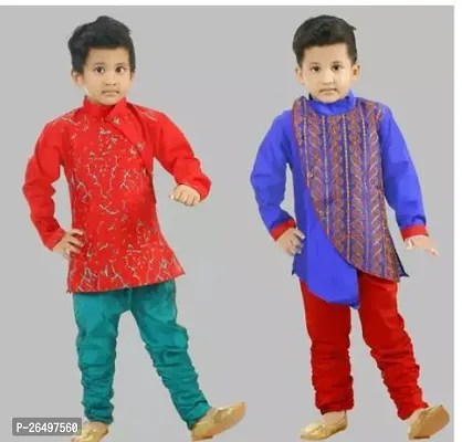 Stylish Crepe Ethnic Wear Kurta Sets For Boys Pack Of 2