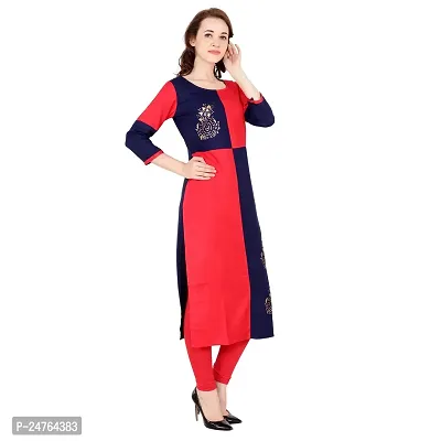 Fabster Women's smart fit straight multi Color Kurti XL-thumb3