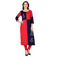 Fabster Women's smart fit straight multi Color Kurti XL-thumb1