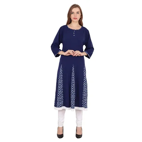 Stylish Rayon Anarkali Solid Kurti