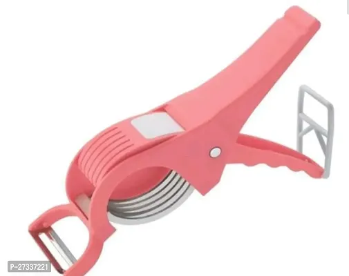 Useful 2 In 1 Sharp Stainless Steel 5 Blade Cutter With Peeler For Kitchen And With Smart Locking System-thumb0