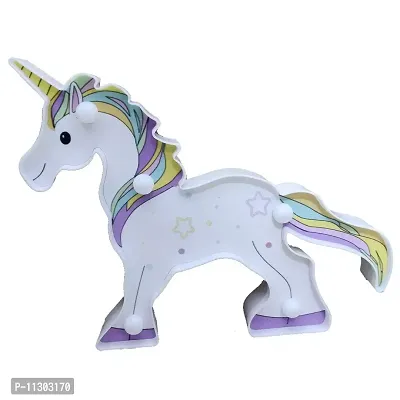 Abee Cartoon Unicorn LED Decorative Light Night Lamp ( Multicolour , 6 Inches)