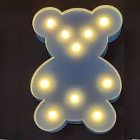 Abee Teddy Design Marquee LED Light Decorative Light Lamp Night Lamp (6 Inches) (Gold LED Lights)-thumb2