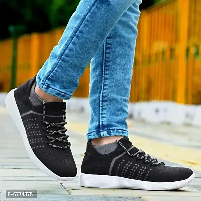 Black Socks Sports Shoes, Running Shoes, Walking Shoes, Light weight Shoes