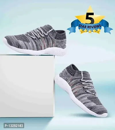 Grey Socks Sports Shoes, Running Shoes, Walking Shoes, Light weight Shoes-thumb0